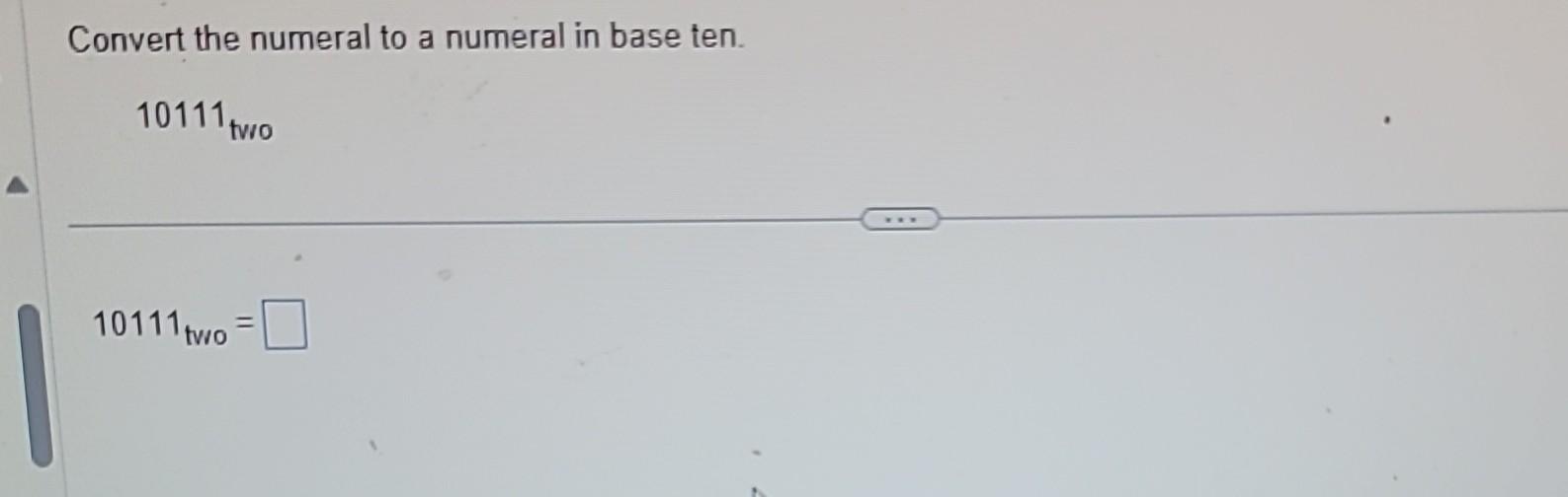10111 base 2 to base 5