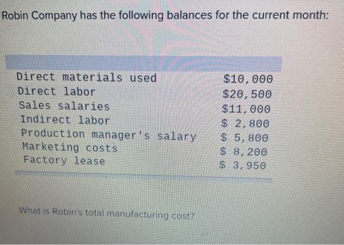 solved-robin-company-has-the-following-balances-for-the-chegg