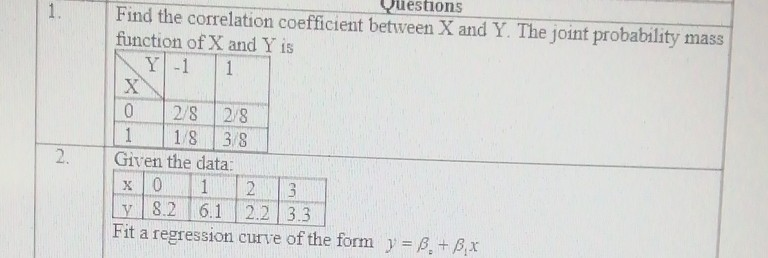 Solved 1 1. questions Find the correlation coefficient | Chegg.com