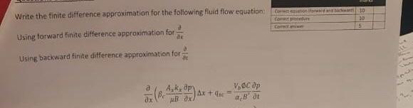 Solved Write the finite difference apgroximation for the | Chegg.com