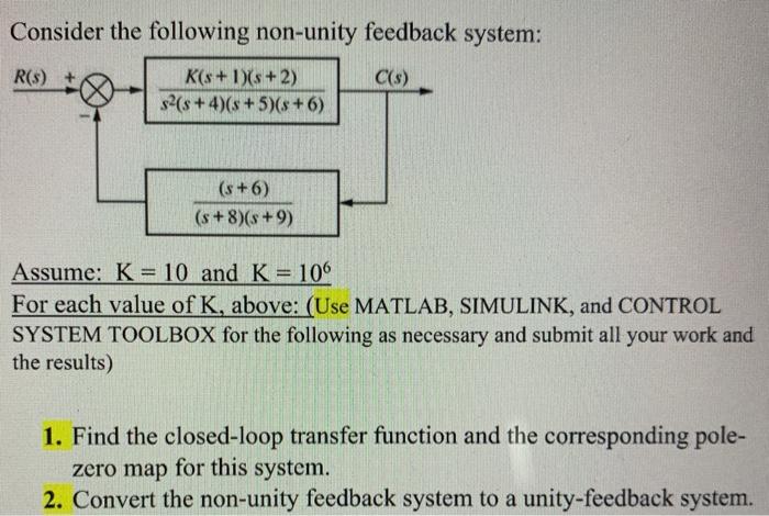 Solved Consider the following non-unity feedback system: | Chegg.com