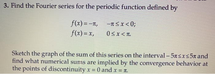 Solved 3. Find the Fourier series for the periodic function | Chegg.com