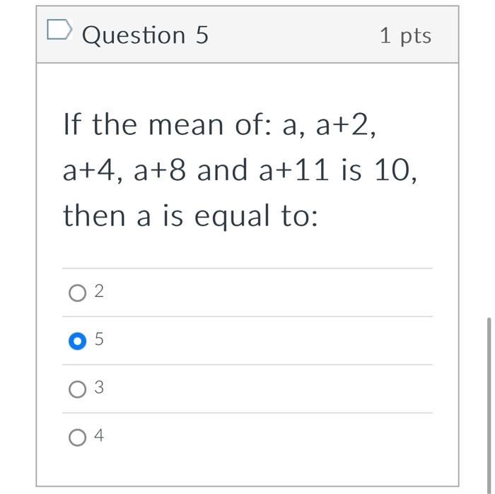 the mean of 2 4 5 8 11