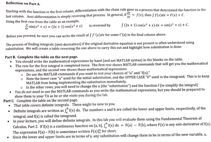 Solved Part A. Reviewing the Chain Rule. Complete the table | Chegg.com