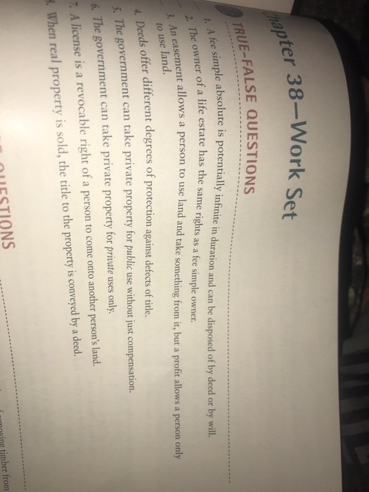 Solved whapter 38 work set true false questions 1 a fee chegg