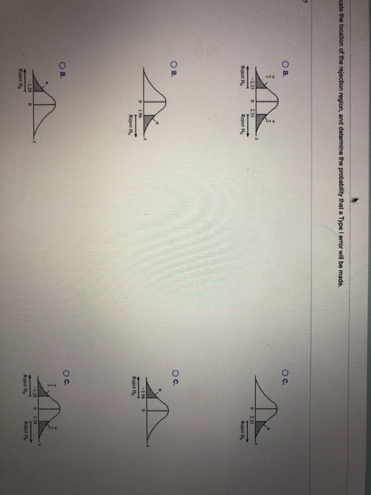 Solved For each of the following rejection regions, sketch | Chegg.com