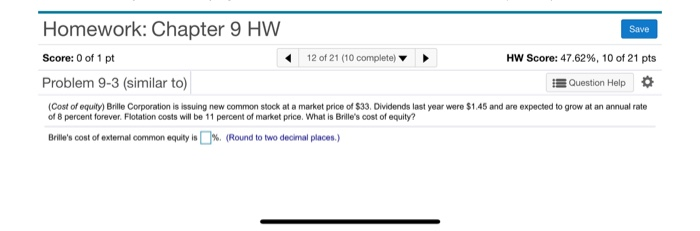Solved Homework: Chapter 9 HW Save Score: 0 of 1 pt 12 of 21 | Chegg.com
