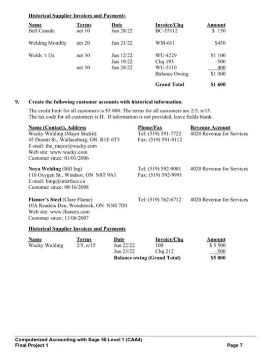 Computerized Accounting With Sage 50 Level 1 Chris's | Chegg.com