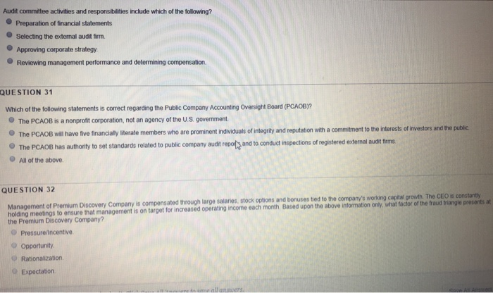 Solved Audit committee activities and responsibilities | Chegg.com