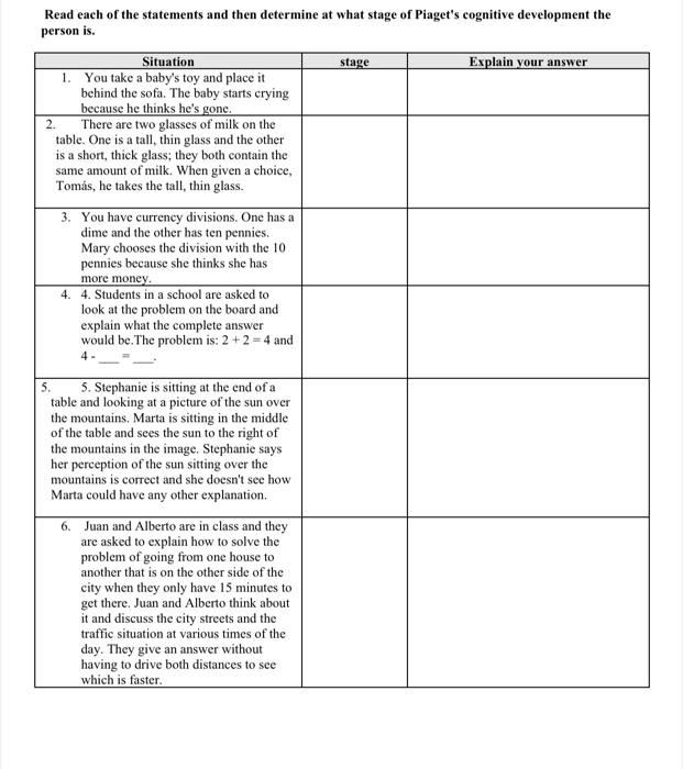 Solved Read each of the statements and then determine at Chegg