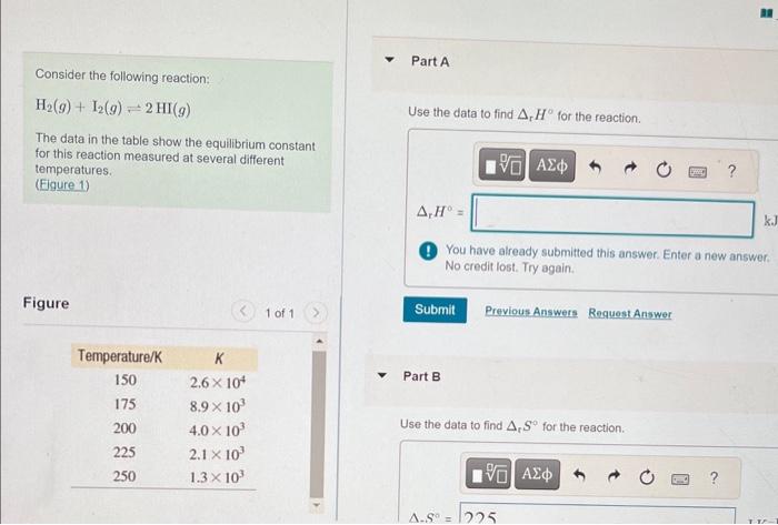 Solved Consider The Following Reaction: H2(g)+I2(g)⇌2HI(g) | Chegg.com