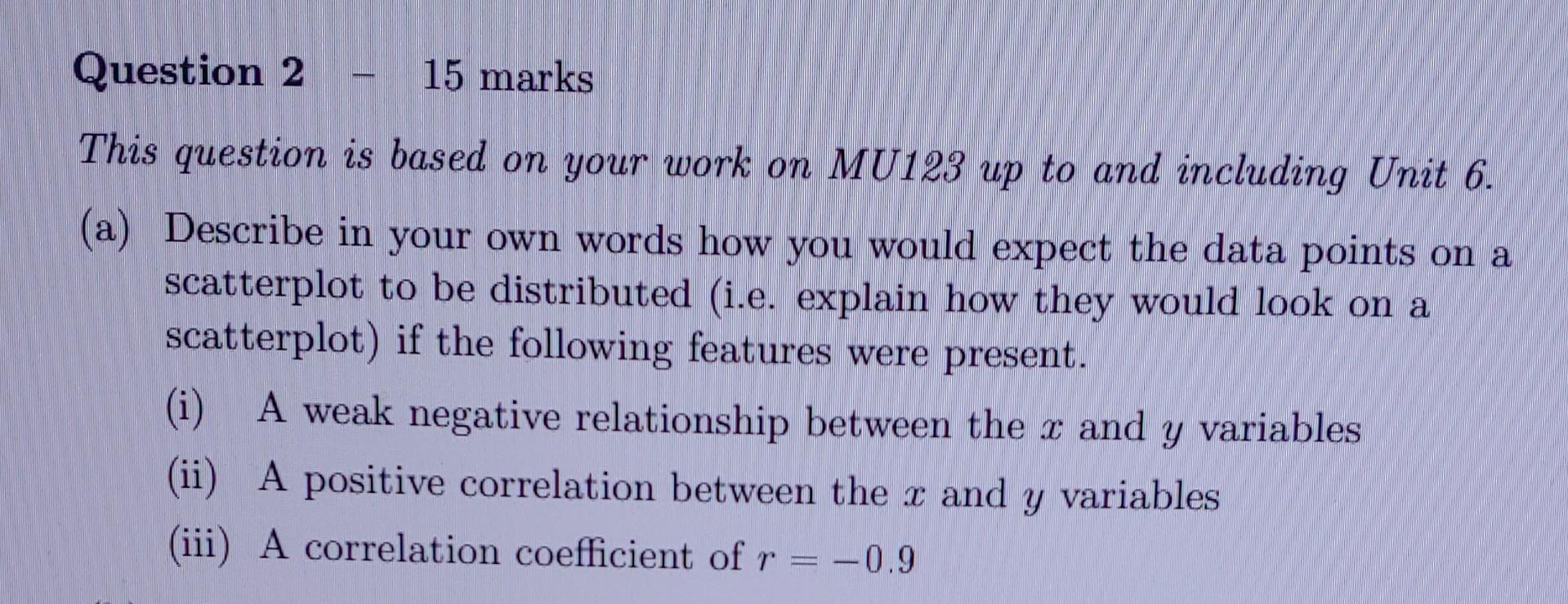 Solved Question 2 15 Marks This Question Is Based On Your