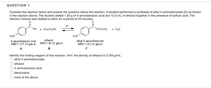 Solved QUESTION 1 Consider the reaction below and answer the | Chegg.com