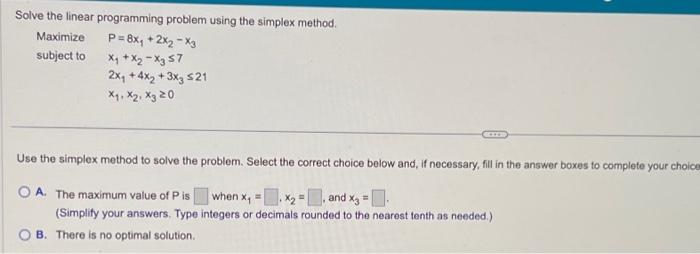 Solved Solve the linear programming problem using the | Chegg.com