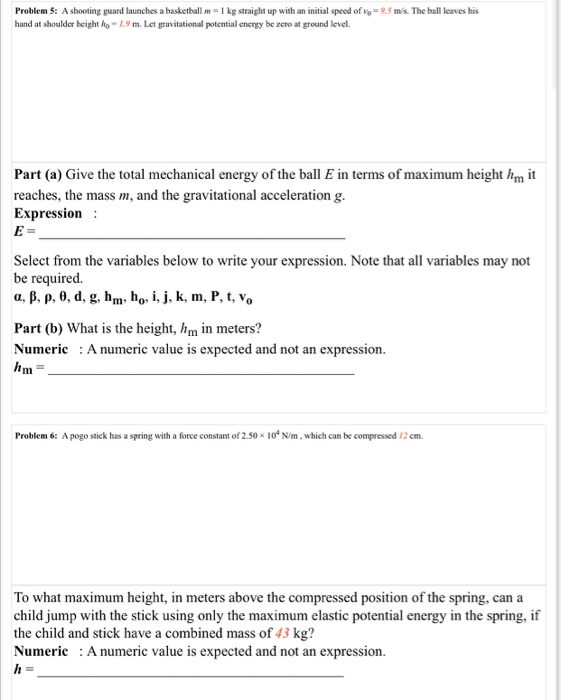 Solved Problem S A shooting guard launches a basketball m =