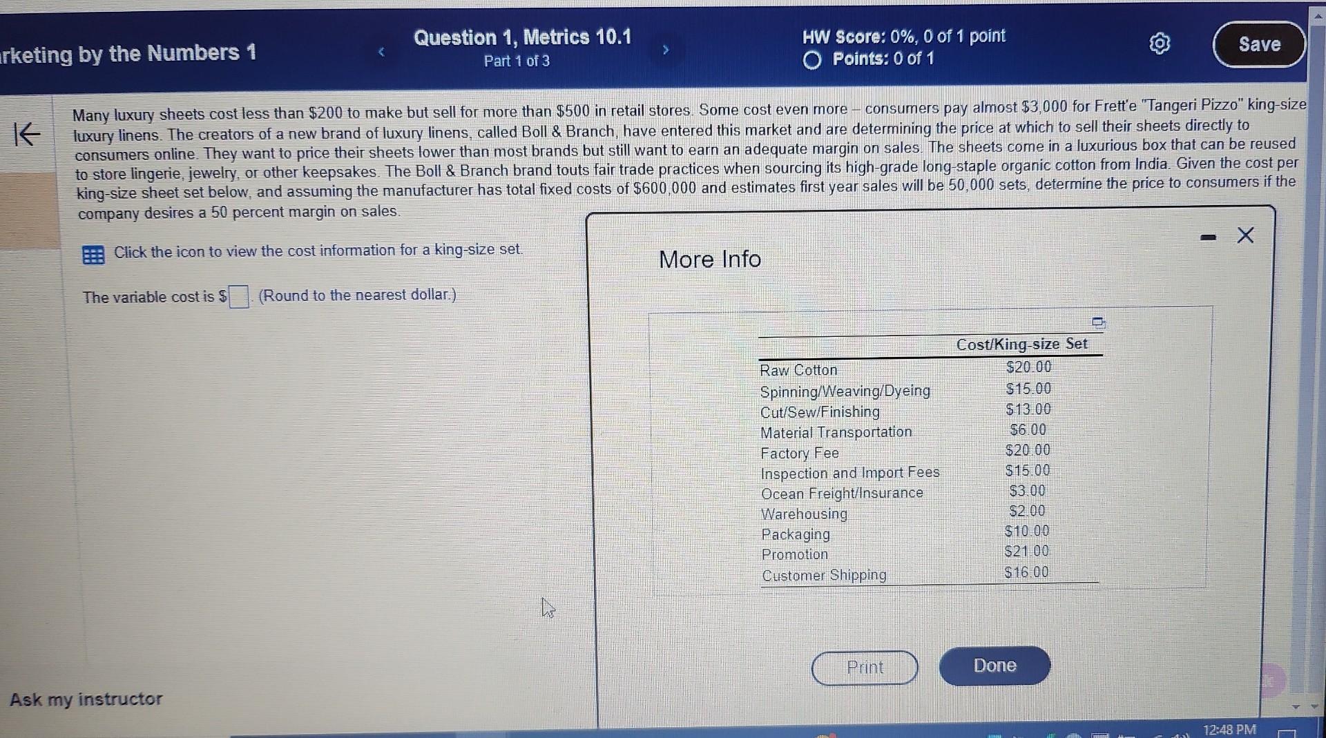 Solved Many luxury sheets cost less than 200 to make but