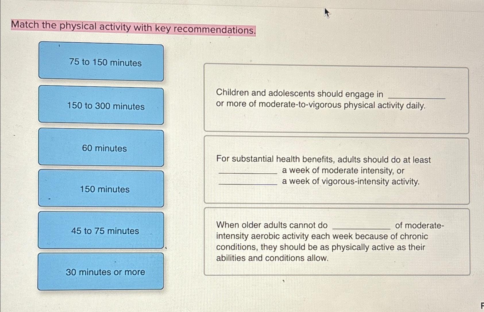 Vigorous aerobic online activity