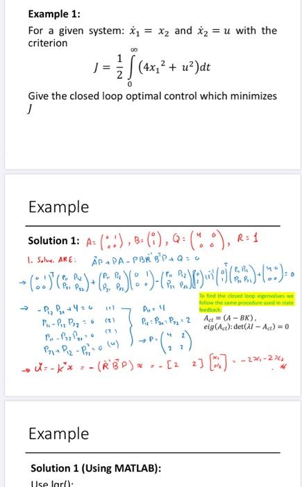 Example Example 2 For A Given System X1 X2 And Chegg Com