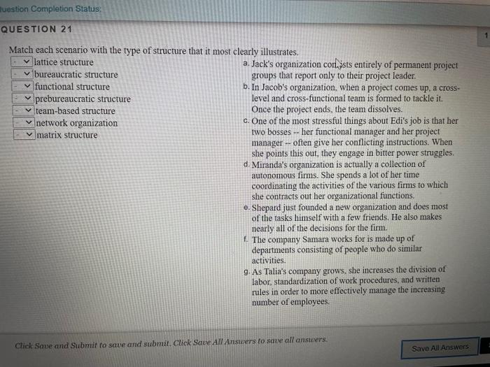 Solved Buestion Completion Status: QUESTION 21 Match each | Chegg.com