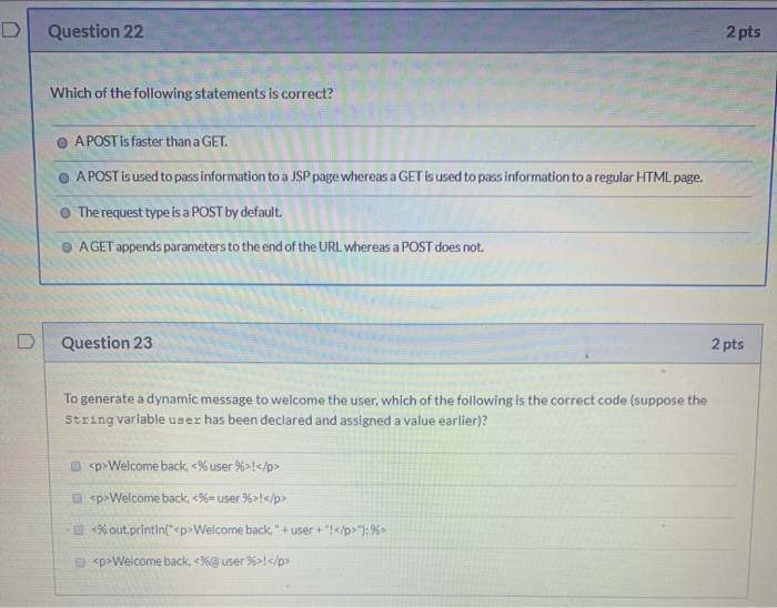 Solved 1 / Question 22 2 pts / Which of the following | Chegg.com