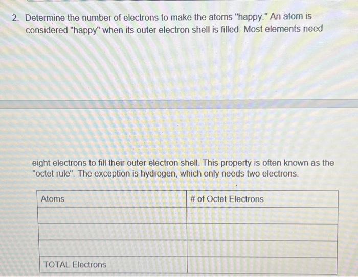 Solved 1. Determine the number of valence electrons. Valence 