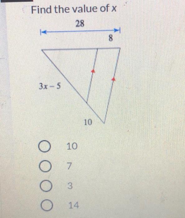find the value of x 10 8.3 7 5