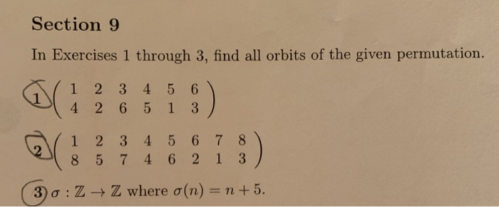 Solved Section 9 In Exercises 1 through 3, find all orbits | Chegg.com