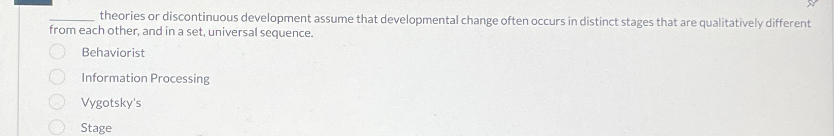 Stage theories of development hotsell assume that