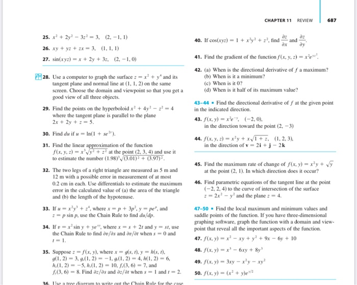 Solved Chapter 11 Review 687 40 If Cos Xyz 1 Xy2 22 Chegg Com