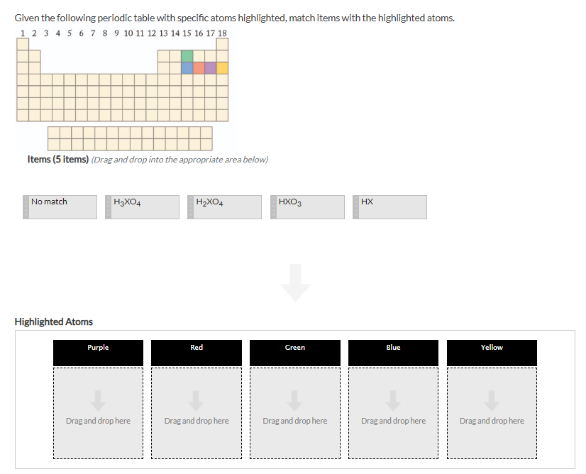 Solved Given The Following Periodic Table With Specific Chegg Com