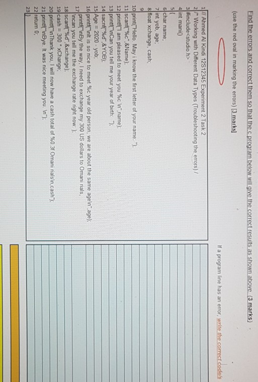 Solved Find the errors and correct them so that the c | Chegg.com