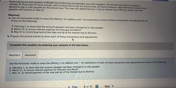 Solved Proco had an account payable of $5,600 due to Shirmoo | Chegg.com