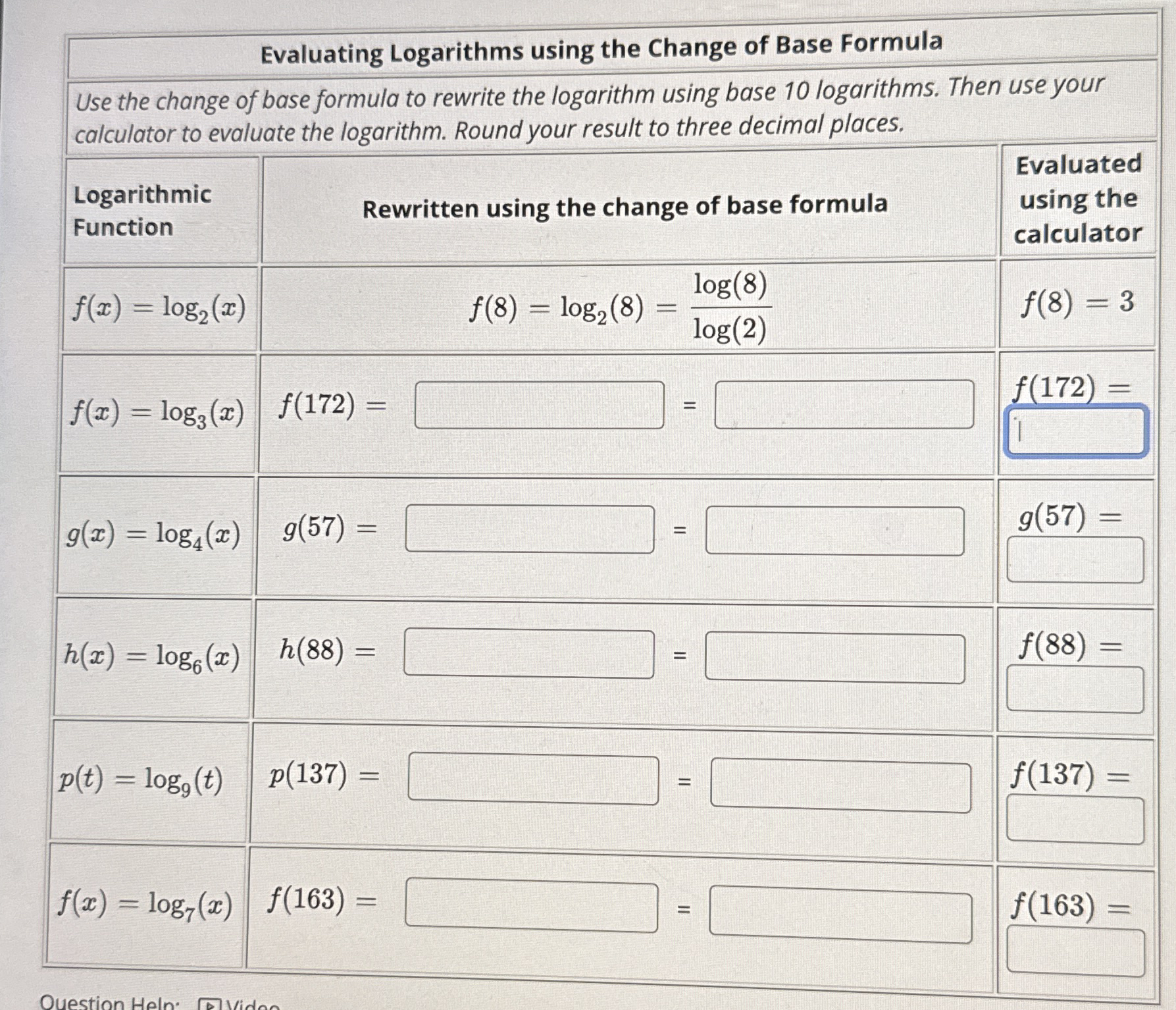 Evaluating Logarithms using the Change of Base