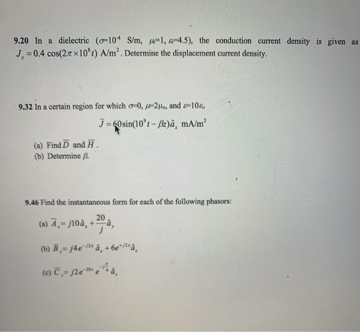 Solved 9 In A Dielectric O 104 S M 4 1 6 4 5 The Chegg Com