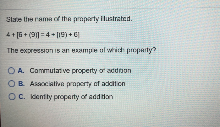 Solved State The Name Of The Property Illustrated. 4+ [6+ | Chegg.com