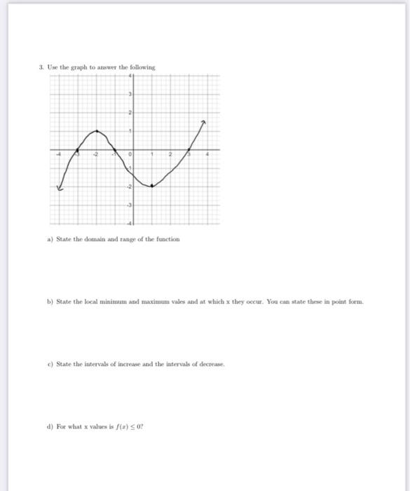 Solved A) State The Domain And Range Of The Function B) 