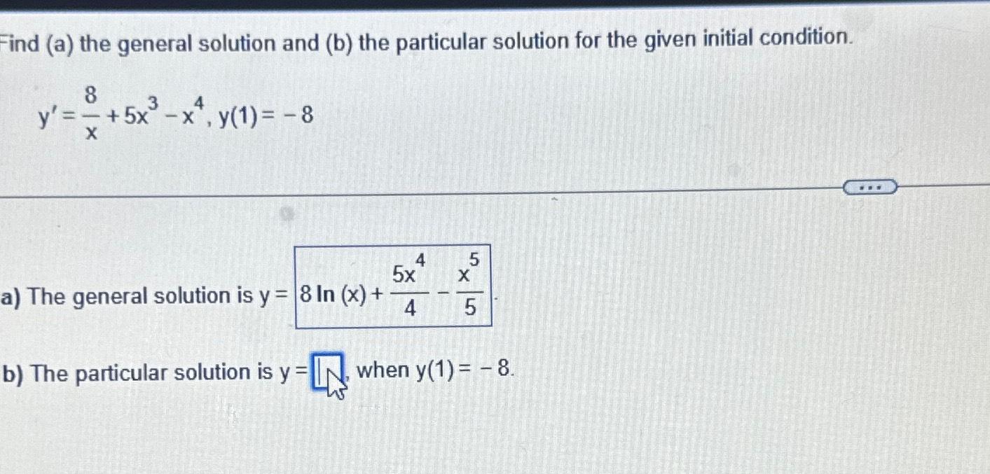 Solved Find (a) ﻿the General Solution And (b) ﻿the | Chegg.com