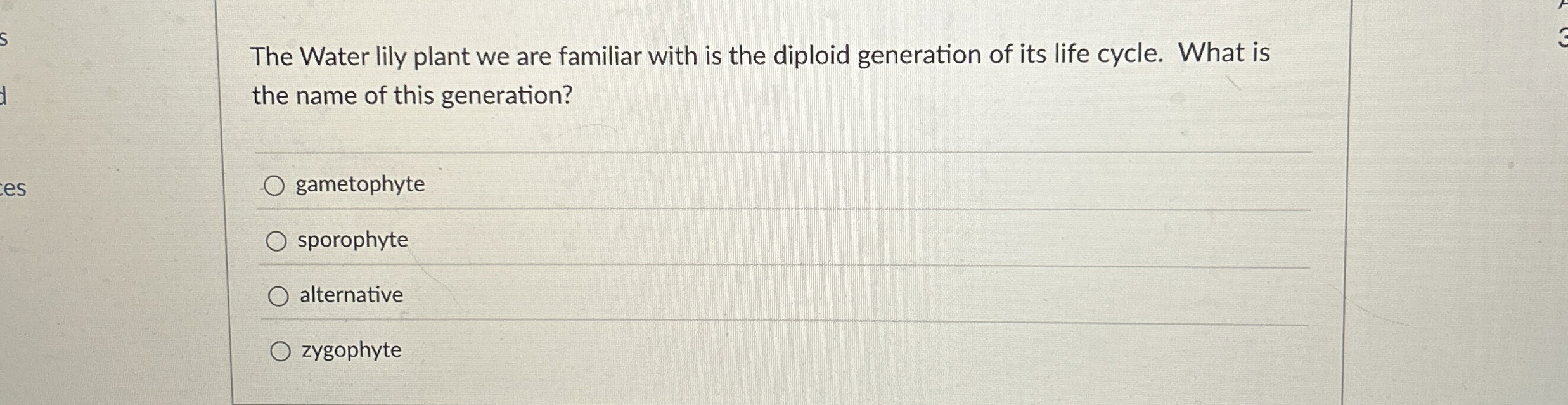 Solved The Water lily plant we are familiar with is the