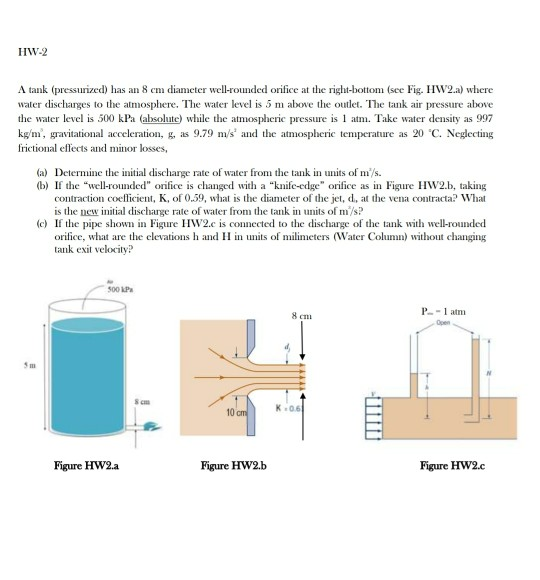 Solved HW-2 A tank (pressurized) has an 8 cm diameter | Chegg.com