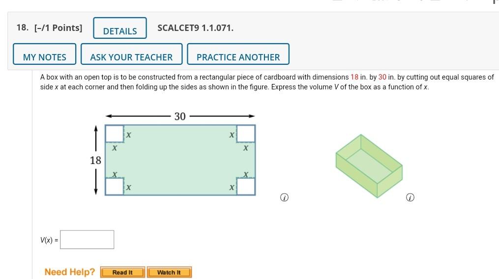 Solved 12. [-/1 Points] SCALCET9 1.1.043. DETAILS MY NOTES | Chegg.com