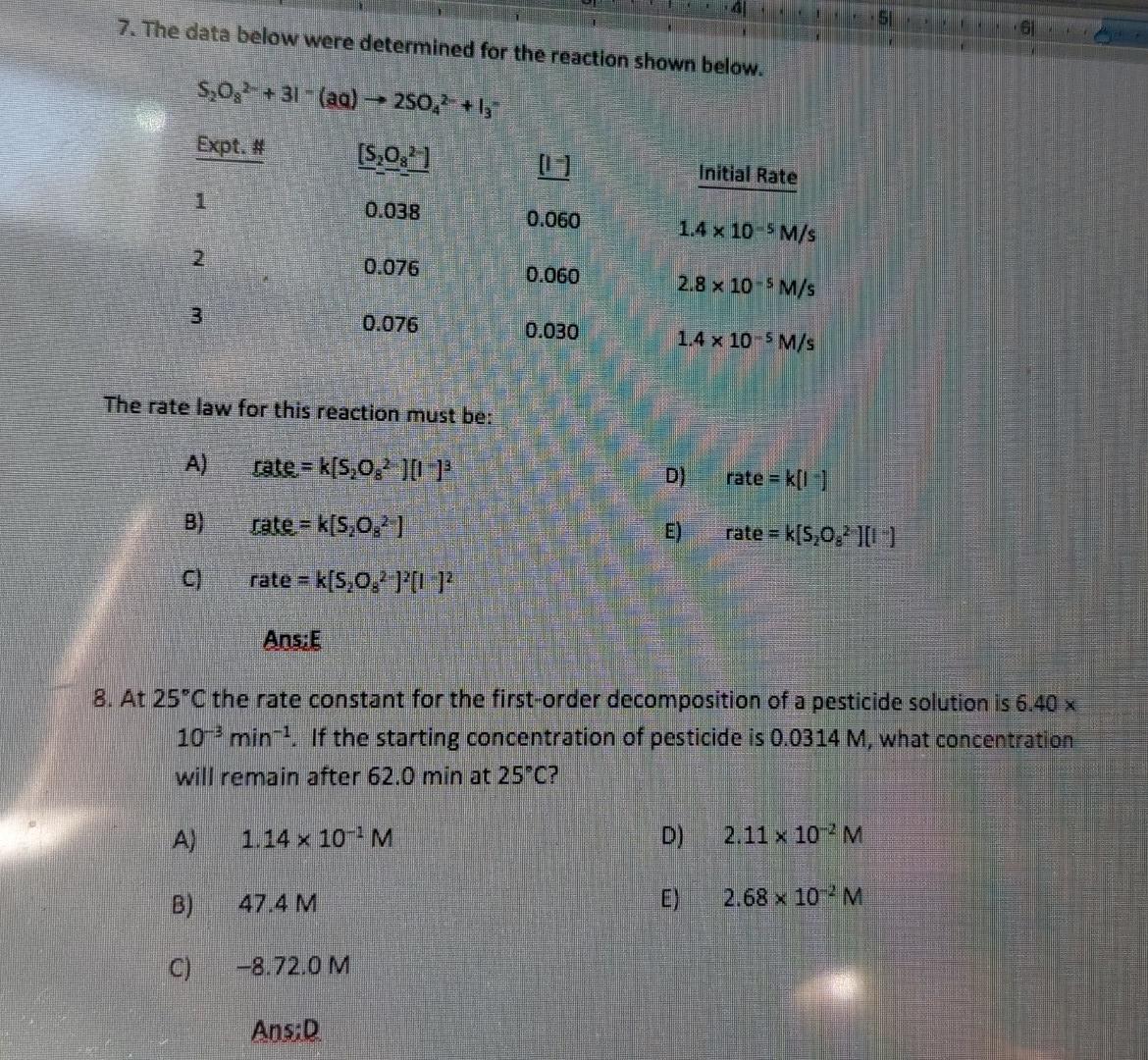 Solved 6. Chlorine dioxide reacts in basic water to form