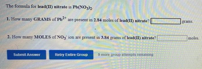 what is the molar mass of lead ii nitrate pb no3 2
