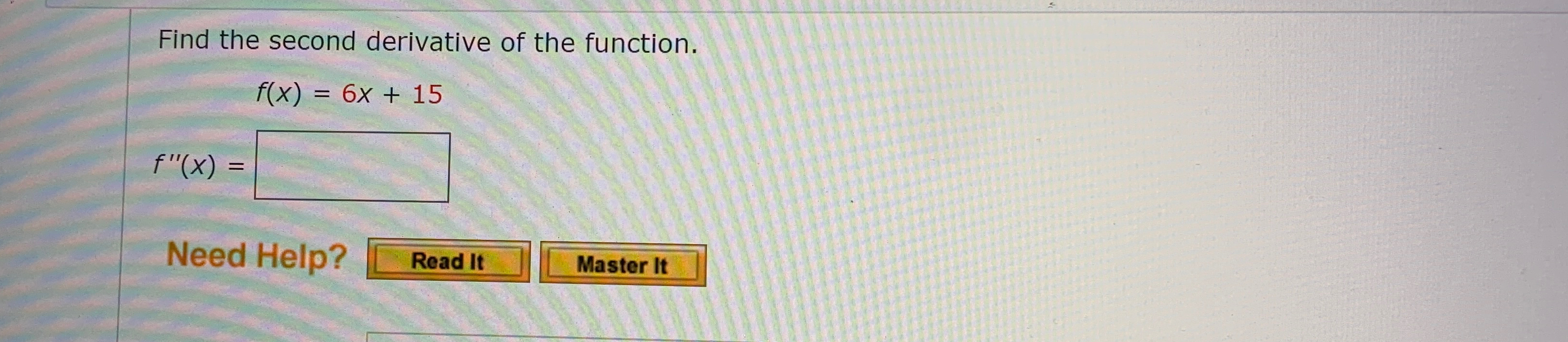 Solved Find the second derivative of the | Chegg.com