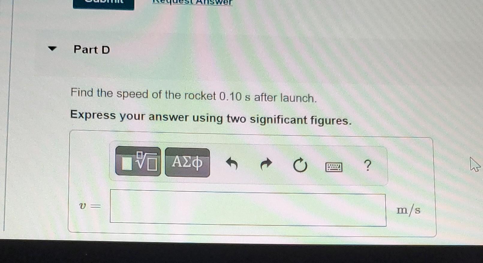 Solved A model rocket rises with constant acceleration to a