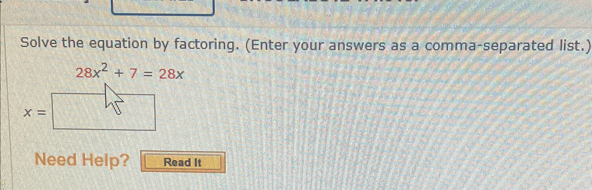 Solved Solve the equation by factoring. (Enter your answers | Chegg.com