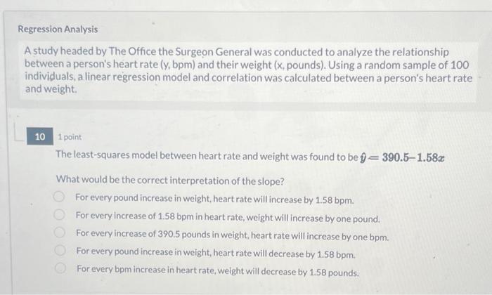 Solved Regression Analysis A study headed by The Office the | Chegg.com