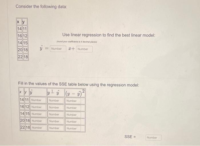 Solved Consider The Following Data: \begin{tabular}{|l|l|} | Chegg.com