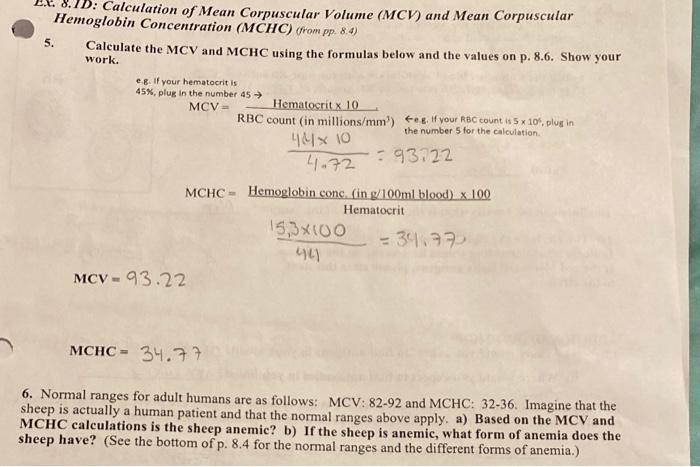 Solved Calculate The MCV, MCH, And MCHC For The Following, 56% OFF