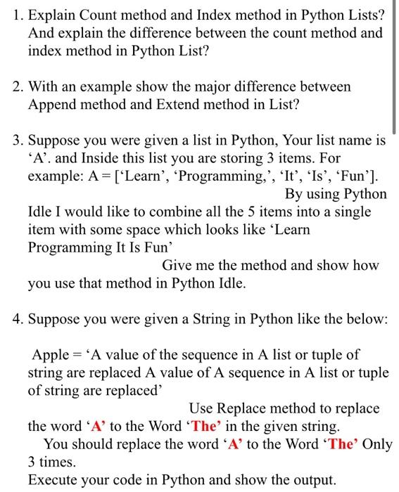 Python List Methods – append( ) vs extend( ) in Python Explained