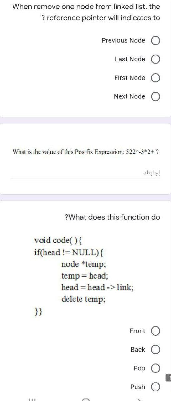Solved When remove one node from linked list, the ? | Chegg.com